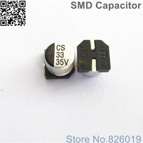 250pcs/lot 35v 33uf SMD Aluminum Electrolytic Capacitors size 6.3*5.4 33uf 35v