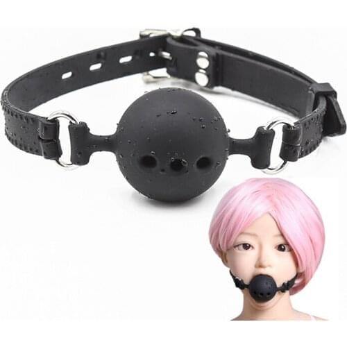 3 Sizes Soft Safety Silicone Open Mouth Gag Ball Bdsm Bondage Slave Ball Gag Erotic Sex Toys For Woman Couples Adult Sex Games