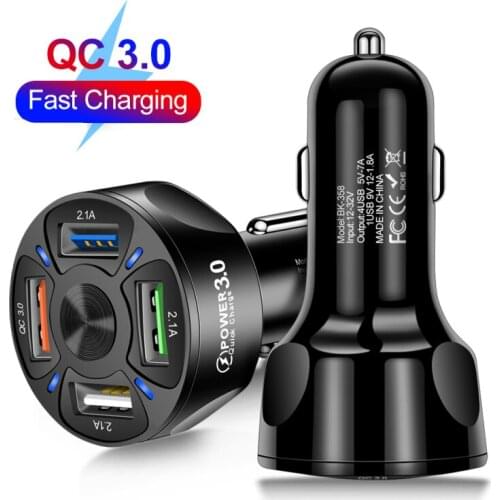 4 Ports USB Car Charge 48W Quick 7A Mini Fast Charging for Hyundai Solaris Accent I30 IX35 Tucson Elantra Santa Fe