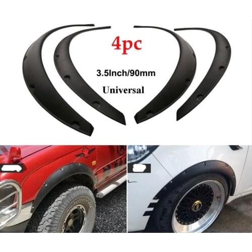 4Pcs 3.5"/90mm Universal Flexible Car Fender Flares Extra Wide Body Wheel Arches