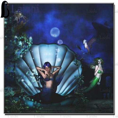 5D round square diamond embroidery Sea Shell Mermaid Diy full sets diamond painting mosaic pictures rhinestones icon home decor