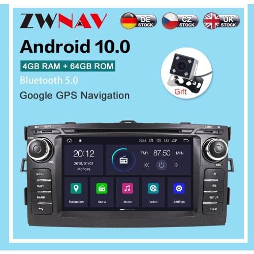 PX6 IPS 4+64G Android 10.0 Car DVD Stereo Multimedia Head unit For Toyota Auris 2006-2015 car Auto Radio GPS Navigation Audio BT