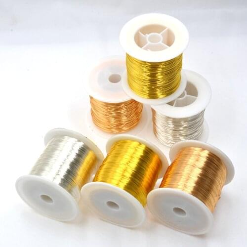 0.2-1mm Shiny Colorfast Copper Wire Roll 0.2-1mm Long-lasting Craft Beads Rope Beading Wire DIY Accessories for Jewelry Making