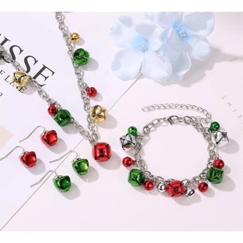 Bracelet For Women Simplicity Colorful Bell Bracelet Necklace Earrings Suit Chain Jewelry Christmas Gifts 2021 Jewellery