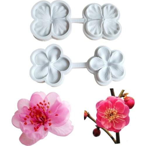 Plum blossom & Peach Flower Veiners Silicone Mould Cake Decorating Molds Cake Gumpaste Molds Cake Chocolate Tools M2314