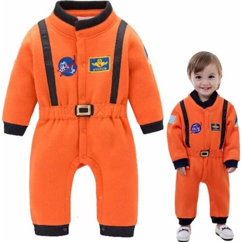 Baby Astronaut Space Costume Halloween Christmas Birthday Party Astronaut Cosplay Jumpsuit Autumn Winter Toddler Infant Rompers