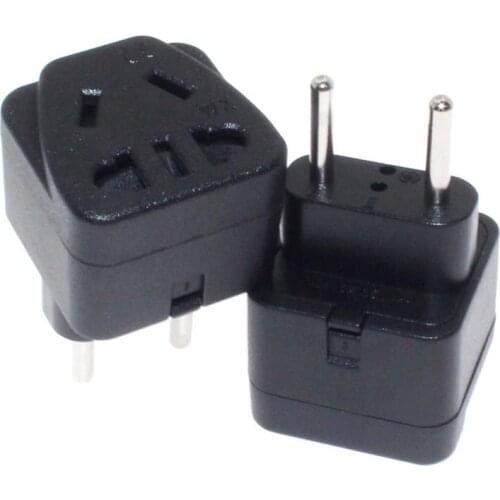 European Standard 4.0mm 2 Round Pin Travel Adapter with Safety Shuttet US/AU/China To EU Adapte Wall Charging Plug Converter