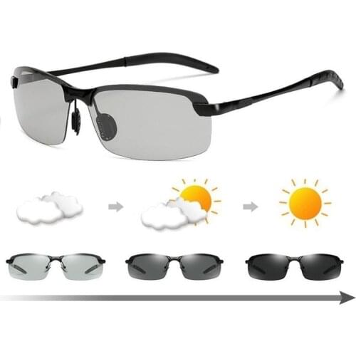 Photochromic Polarized Mens Sunglasses Driving Glasses Mens Biker Sunglasses fashion Day And Night sunglasses man 3043