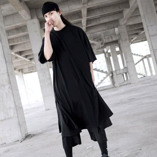 Japanese Yamamoto dark personality neutral cold wind long relaxed short-sleeved t-shirt fashion