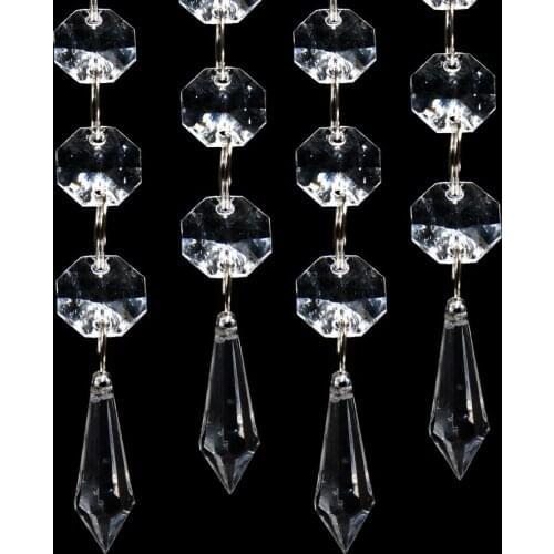 15PCS Acrylic Crystal Clear Garland Hanging Bead Curtain Wedding Club Party Decoration
