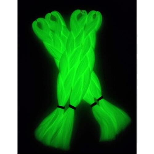 Pervado Hair Synthetic Hair Glowing in the Darkness Yaki Jumbo Braiding Hair Extensions for Crochet Braids Hair Wlosy Kolorowe