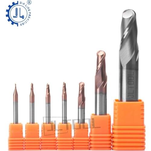 JIALING 1pc 58°ball nose end mill high speed cutting carbide ballnose end mill cbn end mills milling cutter