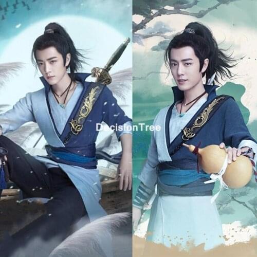 2021 tv play hanfu swordsman man stage dance wear chinese traditional costumes tang suit performance national ancient cosplay