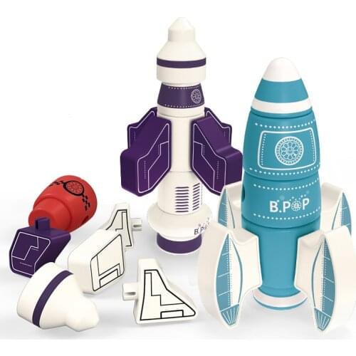 Magnets Blocks Educational Toys For Children Magnetic Rocket Model Kids Toy Funny Space Exploration Designer Kits Baby Toy