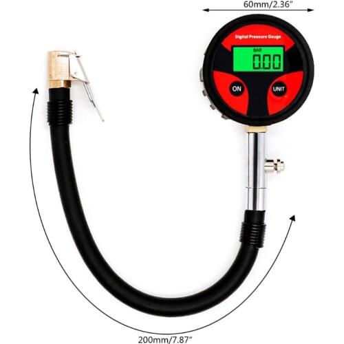 0-200PSI Digital Tyre Tire Air Pressure Gauge LCD Manometer For Car Motorcycle