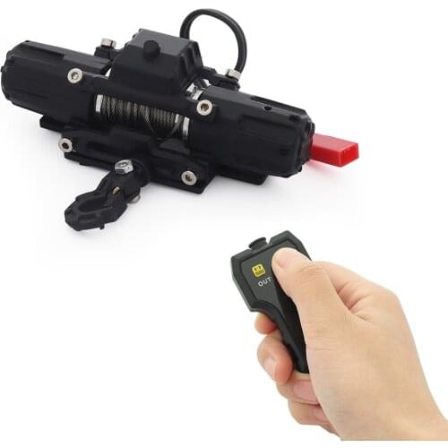 Metal Dual Motors Automatic Winch Wireless Remote Controller System for 1/10 RC Crawler Car TRX4 Axial SCX10 D90 TF2 Tamiya CC01
