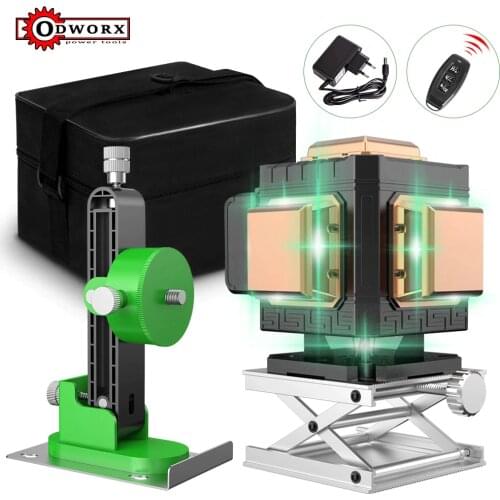 16/12 lines 4D Laser Automatic leveling Horizontal And Vertical Green Beam Tiles Floor Mult-ifunction & Remote Control