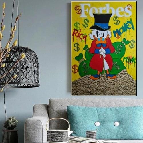 Cartoon Graffiti Art Donald Duck Canvas Painting Disney Anime Animal Poster Print On Wall Picture For Living Room Home Decor