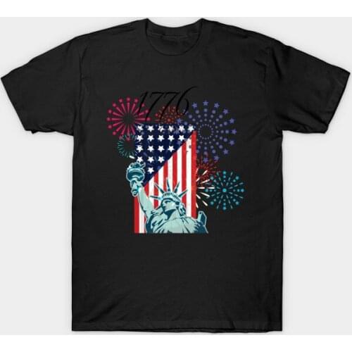 1776 -Independence Day American Flag Statue of Liberty Mens T-Shirt. Summer Cotton Short Sleeve O-Neck Unisex T Shirt New S-3XL