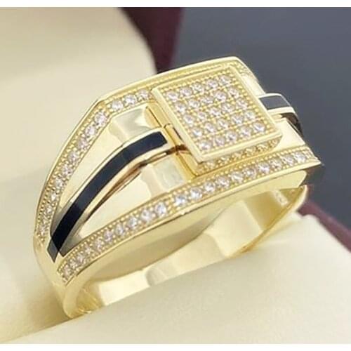 Men Rings Halloween Gifts Luxury Atmosphere Square Gems Indie Jewelry Men Accessories Mens Rings Vintage Ring Hip Hop Jewelry