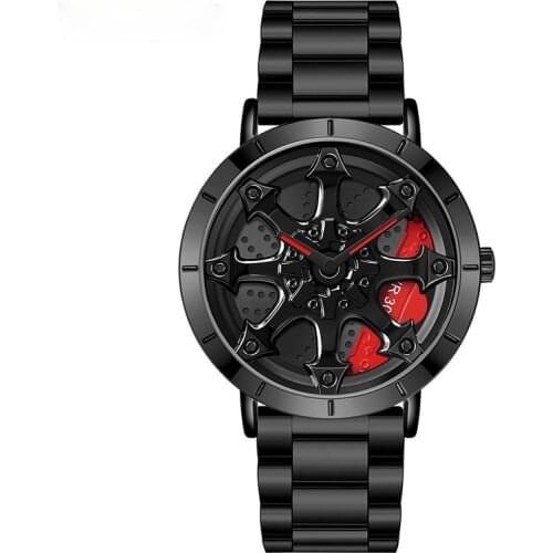 Three of 1078 steel belt male money quartz watch fashion hollow-out wheel waterproof concept creative