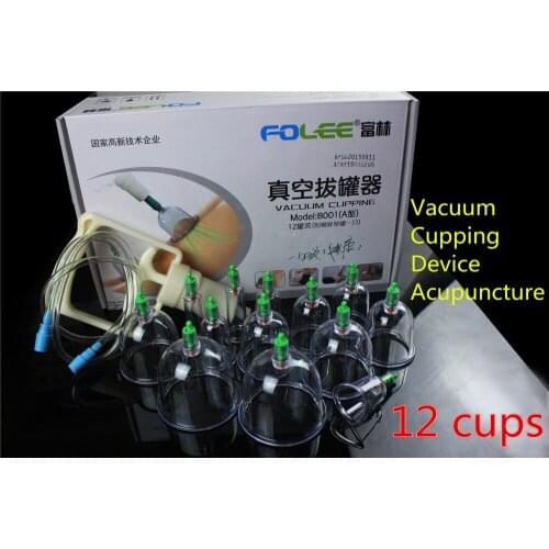 Chinese Medical Vacuum Copping Set 12 Cups Slimming Vacuum Cupping Sets Device Acupuncture Vacuum Cupping Set Healthy Massage