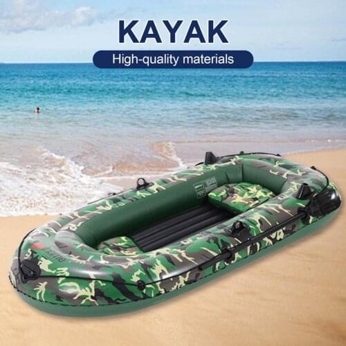 2 To 3 Person PVC Inflatable Rowing Boat Fishing Kayak Canoe Drifting Raft Dinghy Hovercraft With Air Pump Rope Paddle