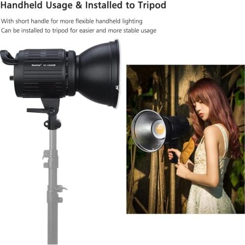 NiceFoto HC-1000B II Photography LED Video Light Lamp 100W LCD Display 3200K/5600K Stepless Adjustable Brightness CRI95