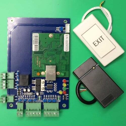 One Door Access Control Panel+125Khz RFID Reader+ exit button rfid Access Control System Free Shipping
