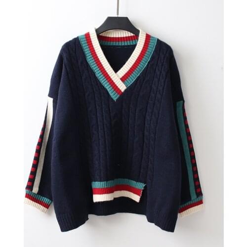 Autumn Winter Sweaters For Women Fashion Solid V Neck Elegant Womens Sweater Female Long Sleeve Loose Casual Pullover Tops