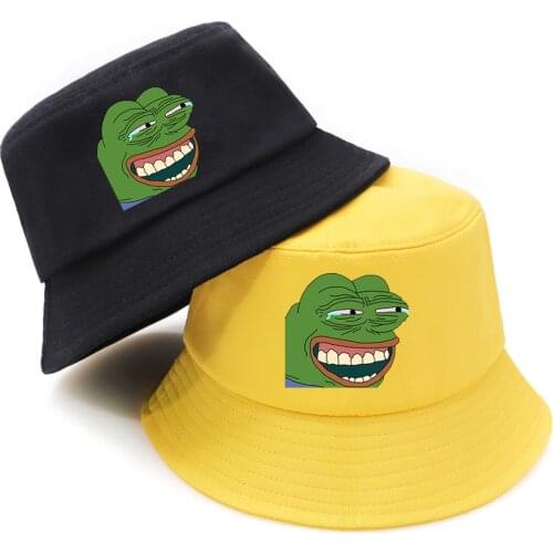 Bucket Hat Mens/Woman Ugly frog Foldable Outdoor Fisherman Hip Hop Sunscreen Panama Casual Unisex Retro Fashion Chapeu Pescador