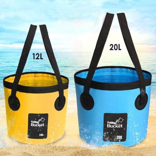 12L 20L Fishing Bucket Portable Bucket Water Storage Bag Outdoor Water Container Water Bag Fishing Folding Bucket Camping Hiking