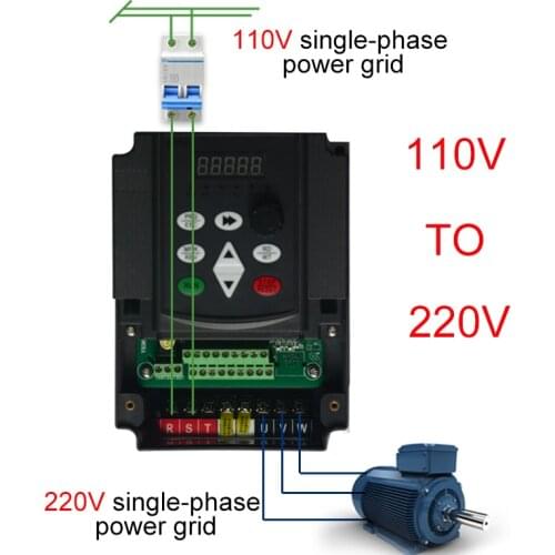 110V to 220V AC drive frequency converter spindle VFD variable frequency drive inverters 1Phase 110V Input 3Phase 220v Output