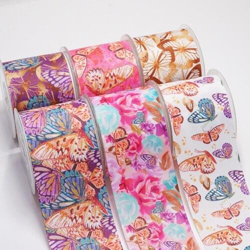 DIY Handmade Materials Printed Grosgrain Ribbon 50 Yard Per Size 53746