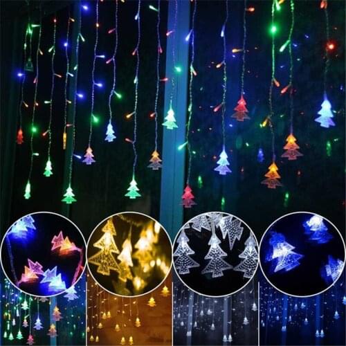 Decoration Christmas LED Curtain Lights Droop 0.4-0.6M Pendant Fairy Lights String For Window Home Wedding Party Street Garland