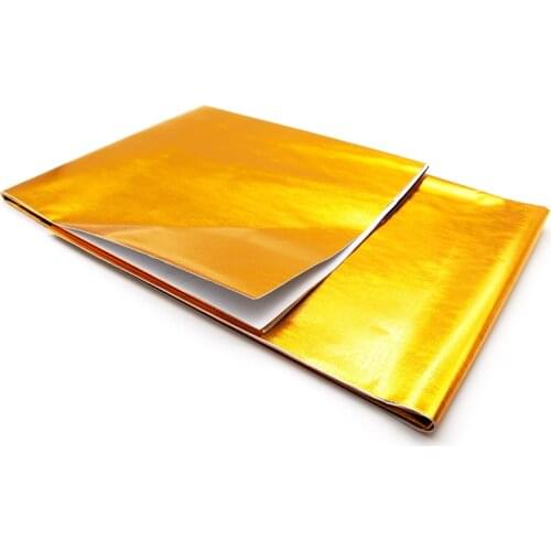 50x50cm 100x100cm Self Adhesive Reflective Gold High Temperature Exhaust Heat Shield Wrap Tape Insulation Stickers Car Styling