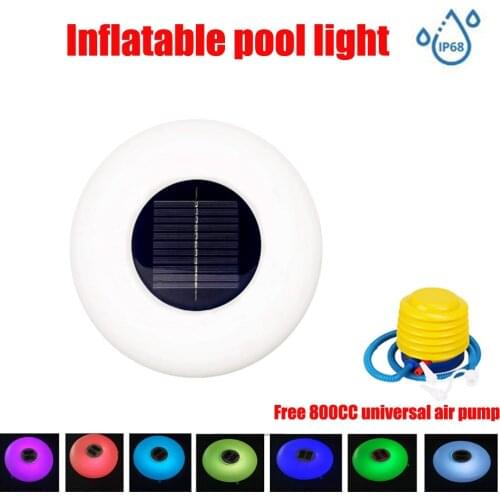 Solar LED Inflatable Light Outdoor For Swimming Pool Colorful Changeable Ip68 PVC Underwater Light Piscina Aquarium Garden Decor