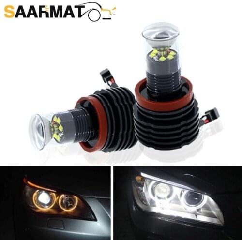 2 Pcs LED Angel Eyes light 60W H8 XBD Chips HID Bulb For BMW E60 E61 E63 E64 E70 X5 E71 X6 E82 E87 E89 Z4 E90 E91 E92