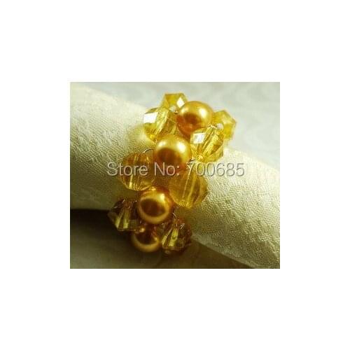 Pearl beaded wedding napkin ring, napkin holder