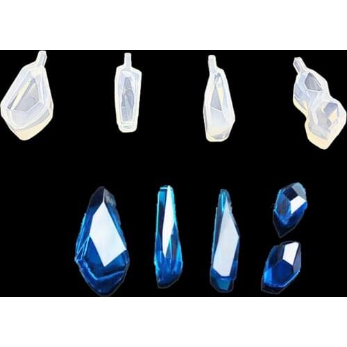 Geometry 4pieces/set Irregular stone Silicone Mold Resin Silicone Mould handmade DIY Jewelry pendant Making epoxy resin molds