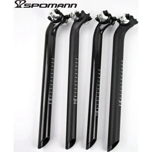 Spomann Canote Carbono Bike Seatpost Mountain Road Bicycle Seat Tube 3k/UD black 27.2 / 30.8 / 31.6 *350mm bicycleta saddle stem
