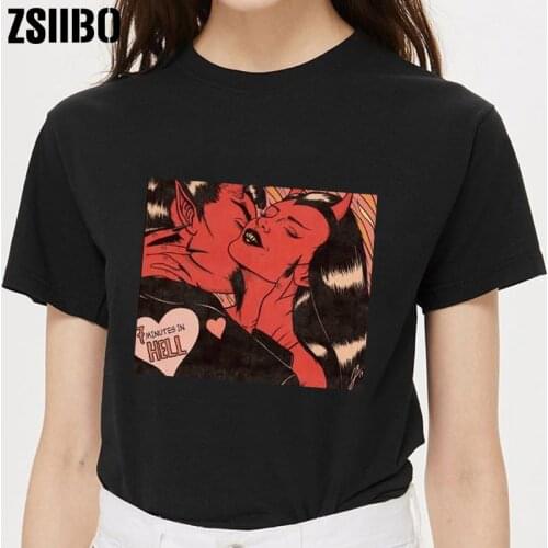 Women T-Shirt Harajuku Punk vegan Tshirt jersey clothes funny Shirt tees Female T Shirt chemise Sleeve clothing vintage tops