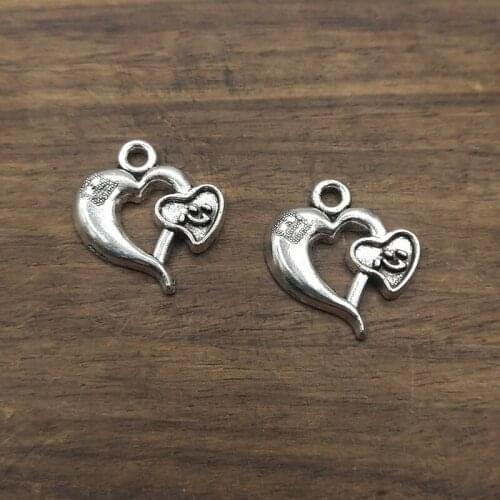 10pcs 22x20mm Double Hearts Hollow Charms Double Hollow Heart Charms Double Hearts Charms