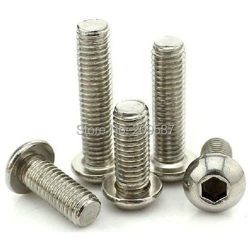 100pcs Metric Thread M4* 25mm Stainless Steel inside Round Hexagon Bolts Screws