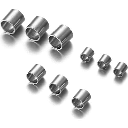 150Pcs/lot Stainless steel Beads Wire Connectors Round Stopper Spacer Crimp Tube For DIY Jewelry Making Accessories Supplies