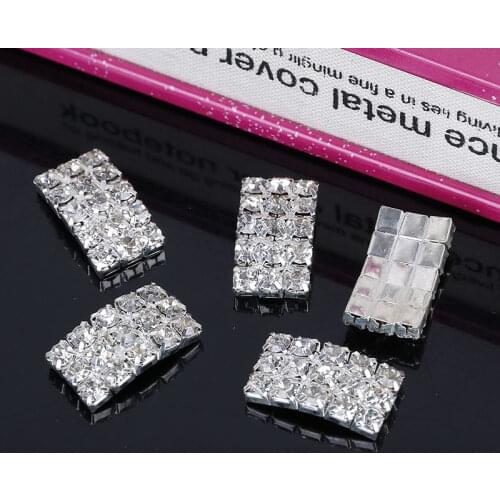 2016New 100Pcs Arc Full Rhinestone Button for wedding party or DIY hair accessories ZJ125