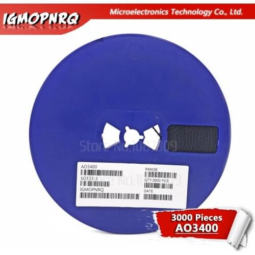 3000pcs AO3400A 100pcs N-Channel 30V 5.7A (Ta) 1.4W (Ta) SMD mosfet transistor SOT-23 Surface Mount SOT-23-3L AO3400