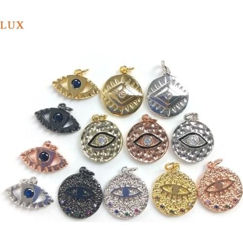 5pcs Coin Pendant Charms Evil Eye Charm Gold Pendant Necklaces For Women Evil Eye Pendants Protection Jewelry Graduation Gift