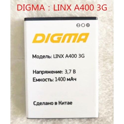 AZK High Quality LINX A400 3G Battery for Digma LINX A400 3G Smart Phone battery 3.7V 1400mAh