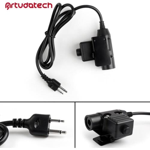 Artudatech 1Pcs 2Pin Z Tactical Bowman TCI U94 PTT Headset For ICOM IC-V82 IC-V8 ICV82 ICV8 Walkie Talkie